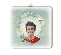 Brothers Bonella - Painting of Carlo Acutis - Wooden Picture with Gift Box - Religious Picture Bedroom 10 x 10 cm - 100% Made in Italy