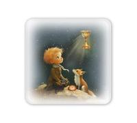 Brothers Bonella - Painting of the Little Prince with the Fox and the Chalice of Communion - Wooden Picture with Gift Box - Religious Painting Bedroom 10 x 10 cm - 100% Made in Italy