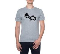 Brothers of Blues Men T-Shirt Grey Round Neck L