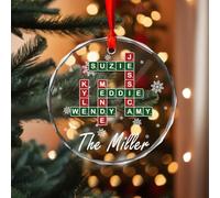 Brothers & Sisters Forever Linked Together Scrabble Ornament, Personalized Acrylic Ornament, Custom Crossword Names Keepsake Gift (1 PCS)