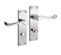 Brotima Polished Chrome Victorian Scroll Door Handles-1 Pair,Polished Chrome Door Handles,Interior Door Lever for Bathroom