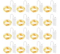 BROTOU LED String Lights, 3M 30 LED Battery Operated Copper Wire Fairy Lights for DIY Parties of Birthday, Wedding, Halloween, Christmas, in/Outdoor Decoration (Warm White, 16 Pack)