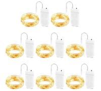 BROTOU LED String Lights, 3M 30 LED Battery Operated Copper Wire Fairy Lights for DIY Parties of Birthday, Wedding, Halloween, Christmas, in/Outdoor Decoration (Warm White, 8 Pack)