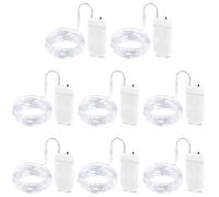 BROTOU LED String Lights, 3M 30 LED Battery Operated Copper Wire Fairy Lights for DIY Parties of Birthday, Wedding, Halloween, Christmas, in/Outdoor Decoration (Cold White, 8 Pack)