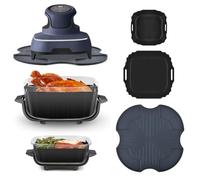 BROTOU Silicone Heat Resistant Mat for Ninja Crispi, Reusable Air Fryer Liners for 4-QT & 6-Cup Container, Compatible with FN101UKSG