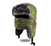 BROTOU Unisex Trooper Hat, Warm Thick Winter Hats Ear Flap Trapper Hat with Windproof Mask for Skiing, Hiking, Skating and Climbing (Green)