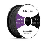 Brotree 275 Paracord 2.4mm Tactical Cord 30M Nylon Rope 4 Strands Parachute Cord for Outdoor, Craft, DIY - 125kg Breaking Load (Black)
