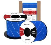 Brotree 2mm Paracord 3 Strands 15M 100% Nylon Rope Parachute Cord for Outdoor, Craft, DIY - 90kg Breaking Load (Reflective Dark Blue)