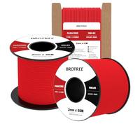 Brotree 2mm Paracord 3 Strands 15M 100% Nylon Rope Parachute Cord for Outdoor, Craft, DIY - 90kg Breaking Load (Red)