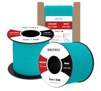 Brotree 2mm Paracord 3 Strands 15M 100% Nylon Rope Parachute Cord for Outdoor, Craft, DIY - 90kg Breaking Load (Turquoise)