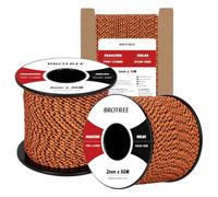 Brotree 2mm Paracord 3 Strands 30M 100% Nylon Rope Parachute Cord for Outdoor, Craft, DIY - 90kg Breaking Load (Black Widow)