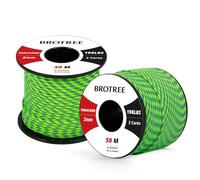 Brotree 2mm Paracord 3 Strands 30M 100% Nylon Rope Parachute Cord for Outdoor, Craft, DIY - 90kg Breaking Load (Neon Blue)