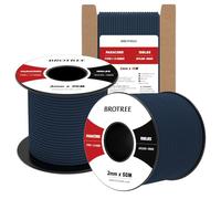 Brotree 2mm Paracord 3 Strands 30M 100% Nylon Rope Parachute Cord for Outdoor, Craft, DIY - 90kg Breaking Load (Navy Blue)