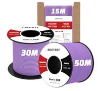 Brotree 2mm Paracord 3 Strands 50M 100% Nylon Rope Parachute Cord for Outdoor, Craft, DIY - 90kg Breaking Load (Lilac)