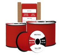 Brotree 3mm Paracord 425 100% Nylon 100M Rope 3 Strands Type II Parachute Cord for Outdoor, Craft, DIY - 192kg Breaking Load (Red)