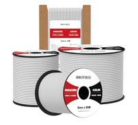 Brotree 3mm Paracord 425 100% Nylon 15M Rope 3 Strands Type II Parachute Cord for Outdoor, Craft, DIY - 192kg Breaking Load (White)