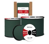 Brotree 3mm Paracord 425 100% Nylon 15M Rope 3 Strands Type II Parachute Cord for Outdoor, Craft, DIY - 192kg Breaking Load (Dark Green)