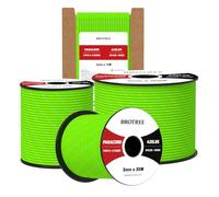 Brotree 3mm Paracord 425 100% Nylon 15M Rope 3 Strands Type II Parachute Cord for Outdoor, Craft, DIY - 192kg Breaking Load (Reflective Neon Green)