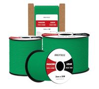 Brotree 3mm Paracord 425 100% Nylon 15M Rope 3 Strands Type II Parachute Cord for Outdoor, Craft, DIY - 192kg Breaking Load (Jade Green)