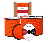 Brotree 3mm Paracord 425 100% Nylon 15M Rope 3 Strands Type II Parachute Cord for Outdoor, Craft, DIY - 192kg Breaking Load (Neon Orange)