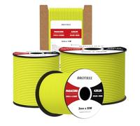 Brotree 3mm Paracord 425 100% Nylon 50M Rope 3 Strands Type II Parachute Cord for Outdoor, Craft, DIY - 192kg Breaking Load (Neon Yellow)