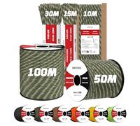 Brotree 4mm Paracord 550 100M 100% Nylon Rope 7 Strands Type III Parachute Cord for Outdoor and DIY - 250kg Breaking Load (Army Green Camo)