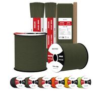Brotree 4mm Paracord 550 15M 100% Nylon Rope 7 Strands Type III Parachute Cord for Outdoor and DIY - 250kg Breaking Load (Army Green)