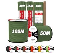 Brotree 4mm Paracord 550 15M 100% Nylon Rope 7 Strands Type III Parachute Cord for Outdoor and DIY - 250kg Breaking Load (Forest Green)