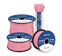 Brotree 550 Paracord 4mm 100m Rope Type III 7 Strands 100% Polyester Parachute Cord for Crafting, Camping, Outdoor, Survival - Neon Pink