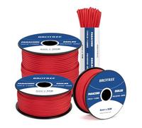 Brotree 550 Paracord 4mm 15m Rope Type III 7 Strands 100% Polyester Parachute Cord for Crafting, Camping, Outdoor, Survival - Red