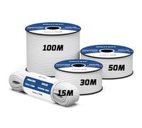 Brotree 550 Paracord 4mm 15m Rope Type III 7 Strands 100% Polyester Parachute Cord for Crafting, Camping, Outdoor, Survival - White