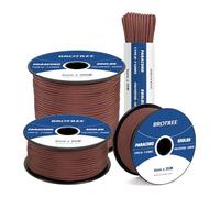 Brotree 550 Paracord 4mm 15m Rope Type III 7 Strands 100% Polyester Parachute Cord for Crafting, Camping, Outdoor, Survival - Chocolate Brown
