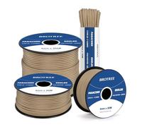 Brotree 550 Paracord 4mm 15m Rope Type III 7 Strands 100% Polyester Parachute Cord for Crafting, Camping, Outdoor, Survival - Tan