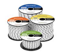 Brotree Braided Polyester Rope 3mm x 20m White/Black - Low Stretch Braided Polyester Cord for Marine, Boat, Mooring, Flagpole Halyard - 200KG Breaking Load