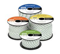 Brotree Braided Polyester Rope 4mm x 30m White/Green - Low Stretch Braided Polyester Cord for Marine, Boat, Mooring, Flagpole Halyard - 300KG Breaking Load