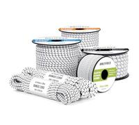 Brotree Bungee Cord Elastic Shock Cord 8mm x 10m Bungee Rope Heavy Duty for Trailer, Tarpaulin, Tent Pole, Kayak and Backpack - White&Black