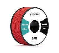Brotree Micro Cord 1.18mm Paracord 50M Thin Braided Rope for Bracelet, Crafting and DIY - 45kg Breaking Load (Red)