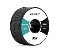 Brotree Micro Cord 1.18mm Paracord 50M Thin Cord Braided Cord for Bracelet, Crafting and DIY - 45kg Breaking Load (Black)