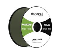 Brotree Paracord 2mm 100M 100% Nylon Rope 1 Strand Parachute Cord for Outdoor, Craft, DIY - 45kg Breaking Load (Army Green)