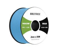 Brotree Paracord 2mm 30M 100% Nylon Rope 1 Strand Parachute Cord for Outdoor, Craft, DIY - 45kg Breaking Load (Sky Blue)