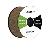 Brotree Paracord 2mm 30M 100% Nylon Rope 1 Strand Parachute Cord for Outdoor, Craft, DIY - 45kg Breaking Load (Mud Brown)