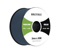 Brotree Paracord 2mm 30M 100% Nylon Rope 1 Strand Parachute Cord for Outdoor, Craft, DIY - 45kg Breaking Load (Navy Blue)