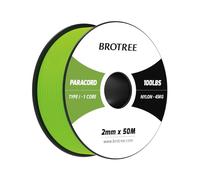 Brotree Paracord 2mm 50M 100% Nylon Rope 1 Strand Parachute Cord for Outdoor, Craft, DIY - 45kg Breaking Load (Neon Green)