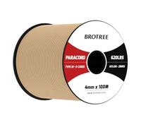 Brotree Paracord 4mm 100M 9 Strands 100% Nylon Rope Type 3 Parachute Cord for Outdoor, Bracelet, DIY - 280kg Breaking Load (Khaki)