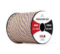 Brotree Paracord 4mm 100M 9 Strands 100% Nylon Rope Type 3 Parachute Cord for Outdoor, Bracelet, DIY - 280kg Breaking Load (Rainbow)