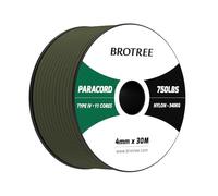 Brotree Paracord 4mm 30M 100% Nylon Rope 11 Strands 750lb Parachute Cord Type IV for Survival, Outdoor and DIY - 340kg Breaking Load (Army Green)