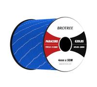 Brotree Paracord 4mm 50M 9 Strands 100% Nylon Rope Type 3 Parachute Cord for Outdoor, Bracelet, DIY - 280kg Breaking Load (Reflective Dark Blue)