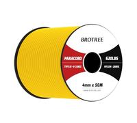 Brotree Paracord 4mm 50M 9 Strands 100% Nylon Rope Type 3 Parachute Cord for Outdoor, Bracelet, DIY - 280kg Breaking Load (Golden Yellow)