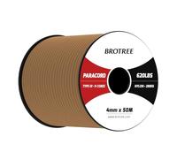 Brotree Paracord 4mm 50M 9 Strands 100% Nylon Rope Type 3 Parachute Cord for Outdoor, Bracelet, DIY - 280kg Breaking Load (Coyote Brown)