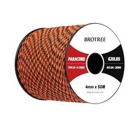 Brotree Paracord 4mm 50M 9 Strands 100% Nylon Rope Type 3 Parachute Cord for Outdoor, Bracelet, DIY - 280kg Breaking Load (Black Widow)